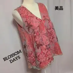 美品☆BLOSSOM DAYS♡花柄ノースリーブトップス ピンク系