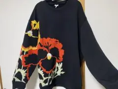 LOEWE 21 AW 刺繍スウェット パンジー ロエベ ブラック 黒