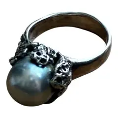 90s Silver 黒真珠　リング