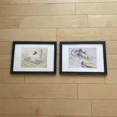 ✨大人気✨ トムとジェリー　イラスト　ヴィンテージ風　フレーム付き　2枚セット