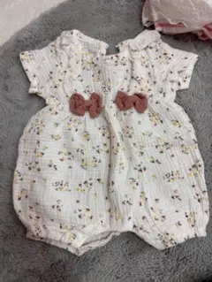 花柄フリルロンパース 70cm
