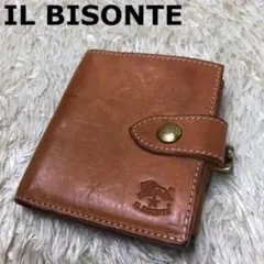 【良品】イルビゾンテ 折り財布 ミニウォレット がま口 ブラウン