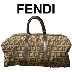 FENDI フェンディ ボストンバッグ ズッカ柄 鍵付き 旅行カバン大きいサイズ