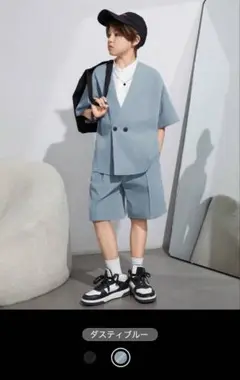 shein キッズ　ボーイ　セットアップ　フォーマル　ブルー　新品未使用