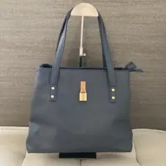 新品ネイビー　レザー　トートバッグ　軽量