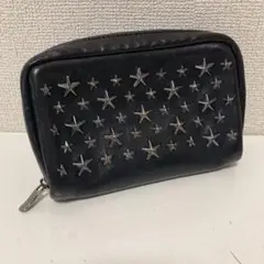 良品☆【JIMMY CHOO】ポーチ★ スタッズ オールレザー ブラック
