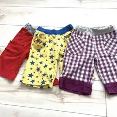 【ハーフパンツ　100サイズ　チェック　星　柄　セット】