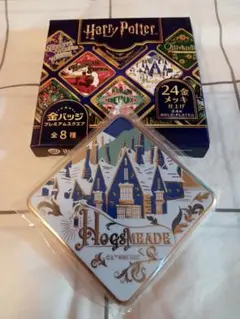 ハリーポッター 金バッジプレミアムスクエア 缶バッジ ホグズミード