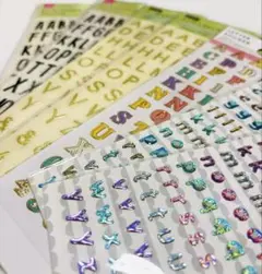 【未使用】アルファベット文字シール４種（７点）まとめ売り
