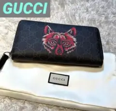 【極美品】GUCCI 長財布 ウルフ ラウンドファスナー