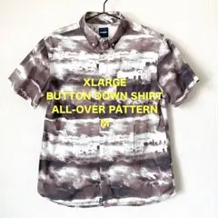 【XLARGE】 エクストララージ ボタンダウンシャツ 総柄プリント M 夏服