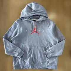 AIR JORDAN プルオーバーパーカー プリントロゴ グレー 4XLサイズ