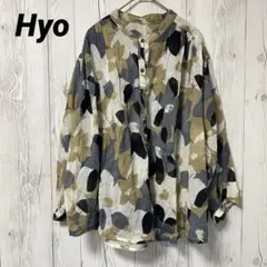 【Hyo】長袖シャツ　トップス　レディース　薄手　透け感　総柄　M~L　羽織り