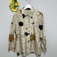 【J&R】ジェイアンドアール　シャツ Mサイズ 長袖　ベージュ　メンズ　おしゃれ