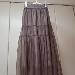 ジルバイジルスチュアート　シアーシャイニーボリュームスカート　モカ