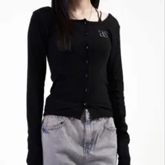as"on SICILY BUTTON CARDIGAN ブラック