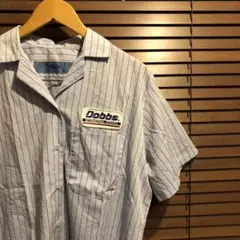 CINTAS / シンタス　企業　開襟　半袖　シャツ　ストライプ