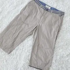 【c4738】ikka ハーフパンツ　カジュアル　ベージュ　薄手