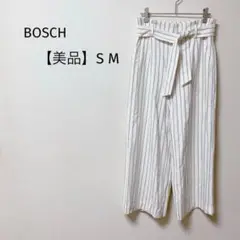 【美品】ボッシュ　ガウチョパンツ　ワイドパンツ　ストライプ　綺麗め　上品　清楚M