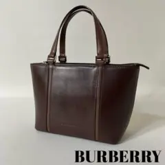 2207-45|美品|バーバリー ノバチェック ハンドバッグ 本革 ブラウン
