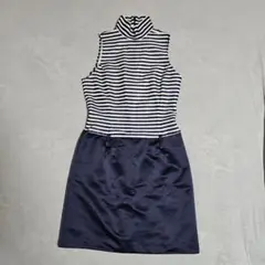 J&R ストライプ ノースリーブ ミニワンピース