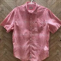 NAPAPIJRI 半袖チェックシャツ 赤白 美品 ウォッシュ加工