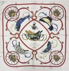 HERMES エルメス スカーフ カレ90 シルク SPRINGS ホワイト