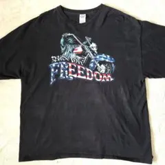 DELTA　PRO　WEIGHTプリンTシャツ 自由の女神、バイク　2XL