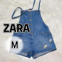 【美品】ZARAデニムオーバーオールショート丈 Mサイズ