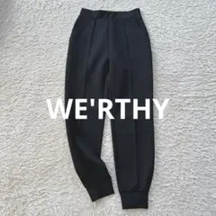 WE'RTHY プリーツスラックス　センタープレス　ブラック　黒