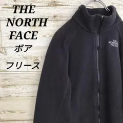 【k1187】USA規格ノースフェイス刺繍ロゴボアフリースジャケットブルゾン古着
