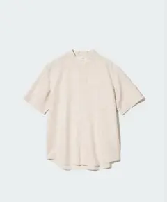 UNIQLOリネンコットンスタンドカラーシャツ（半袖）Mサイズ