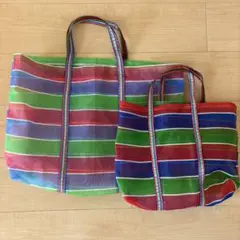 台湾　漁師網バック　1号サイズ　バッグ2個セット