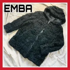 匿名配送無料 EMBA ラムファー リアルファー ジップアップ コート フーディ