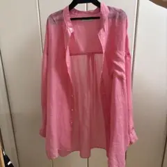 MANON ピンク シアーシャツ