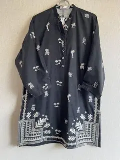 Pakistan National embroidered Blck kurta