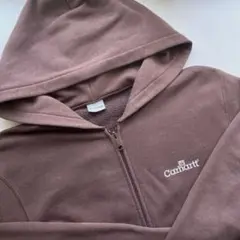 【CARHARTT】ブラウン ジップアップパーカー・L