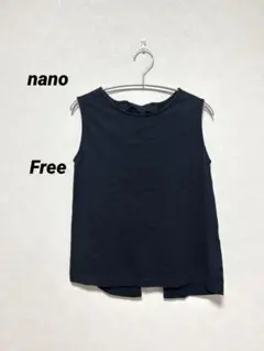 nano.黒 ノースリーブ トップス バックリボン F