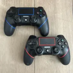 PS4 互換　コントローラー　 ブルー　レッド　動作確認済み　2個セット