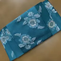 新品　カルタ結び　　作り帯　　半幅帯　ターコイズグリーン　青緑