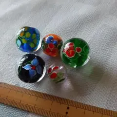 ガラス製とんぼ玉 5個セット　1