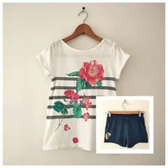 Gap Kids 花柄Tシャツ ＆ H&M ユニコーンパンツ 140cm セット