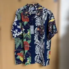 ビームス　サンササーフ　アロハシャツ　ハイビスカス　ボタニカル　アシンメトリー