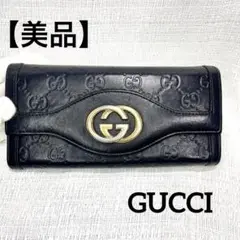 【美品】GUCCI グッチ シマ インターロッキング GGロゴ レザー 財布