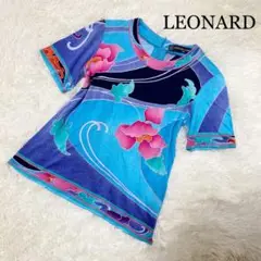 LEONARD レオナール カットソー Uネック 花柄 レディース Mサイズ
