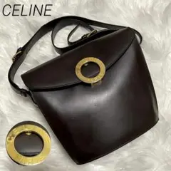 【✨希少】 OLD CELINE ショルダーバッグ サークルロゴ金具 レザー