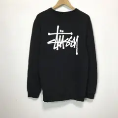 人気 STUSSY ステューシー スウェットトレーナー スクリプトロゴ 黒色