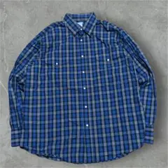 90sWrangler ウエスタンシャツ長袖シャツ 青系チェックXXL