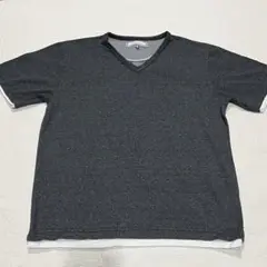 ダークグレー Vネック Tシャツ