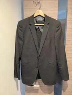 ダークグレー シングルブレスト ビジネススーツ M